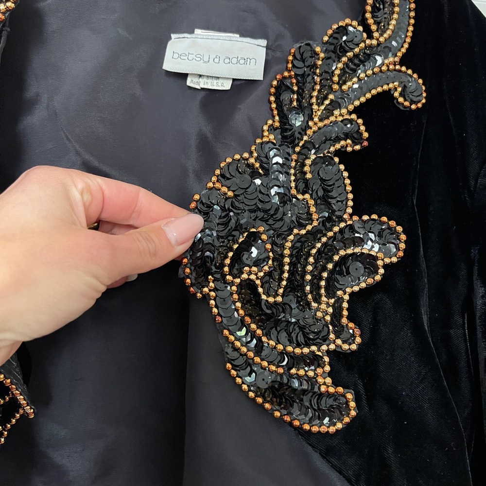 Betsy & Adam Black Embellished Bolero Jacket